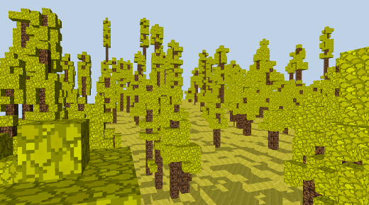 Screenshot of Voxel-Forrest pomocí voxel.js