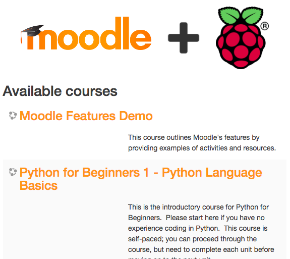 MoodleBox available courses page