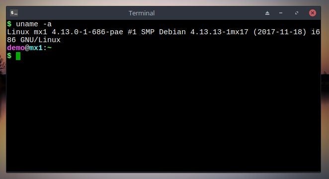 MX Linux command prompt