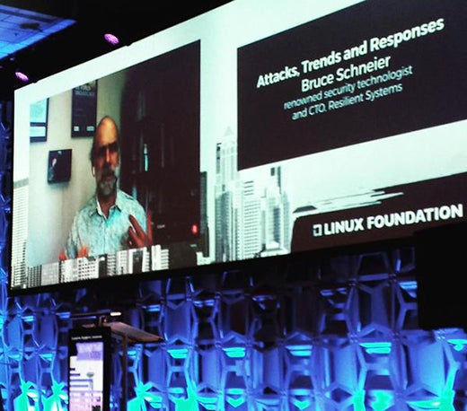 Bruce Schneier at LinuxCon North America 2015. Photo by Rikki Endsley.