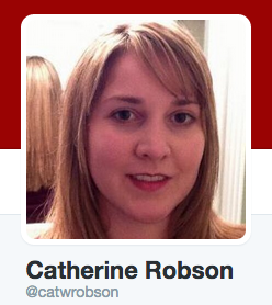 Cat Robson of Red Hat, twitter and headshot