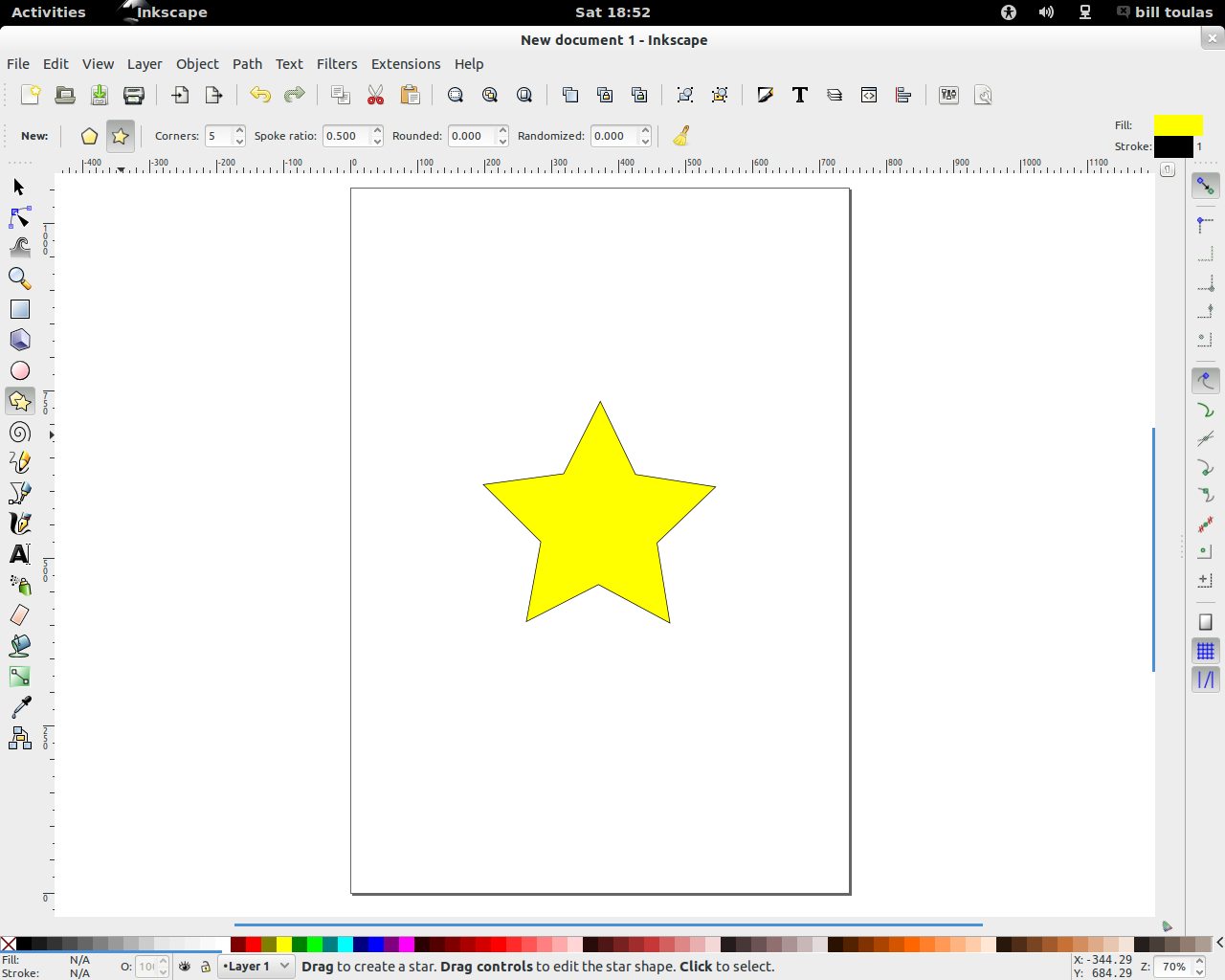star image in Inkscape