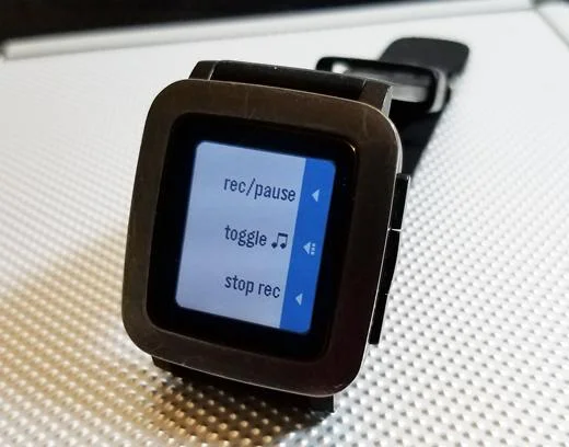 PebbleTasker interface on my Pebble Time smartwatch