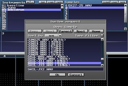 MilkyTracker instrument panel