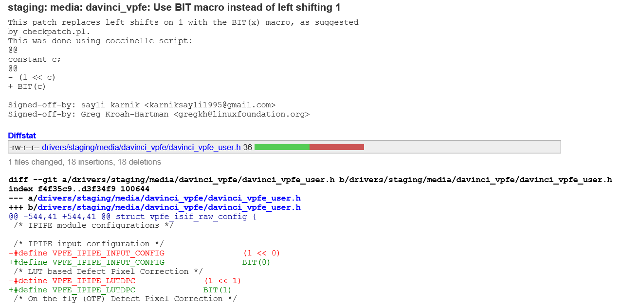 structure of a typical linux kernel patch