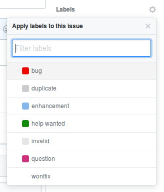 Applying labels to an issue