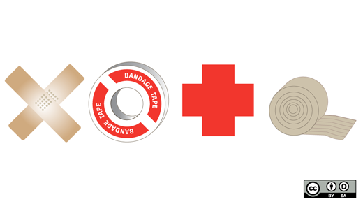 medical symbols and bandages