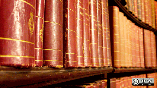 Law books in a library