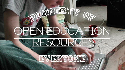 A student reading open education resources