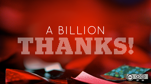 A billion thanks to the open source community from Red Hat
