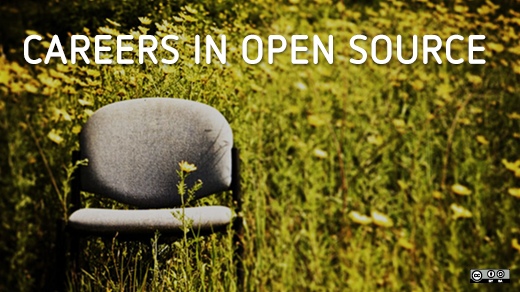 Careers in open source, desk chair in a field