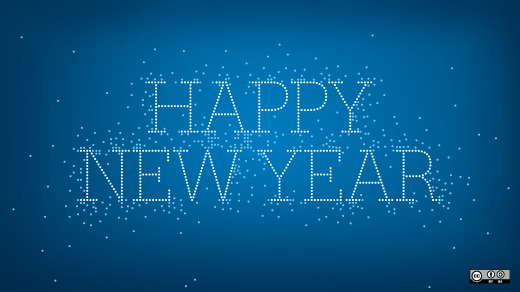 happy new year on blue background