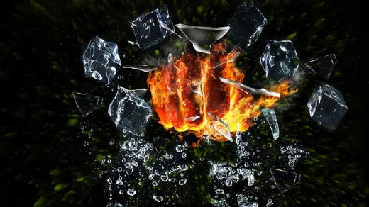 Fire fist breaking glass