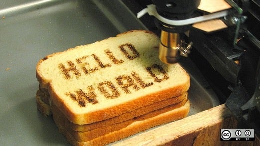 Beginners to Open Source theme: Hello World on bread