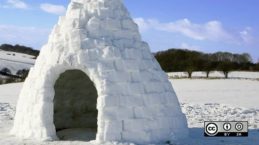 Igloo house on land