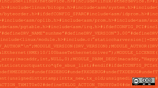 Lines of code, orange background