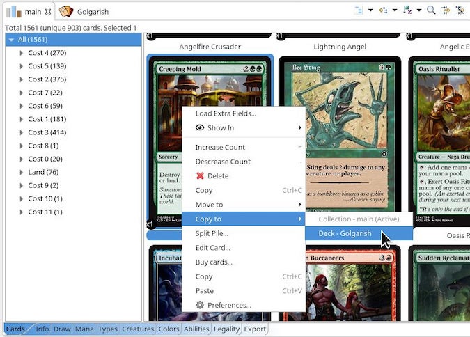 Using Copy to to add a card to a specific deck