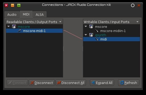 JACK Audio Connection Kit MIDI