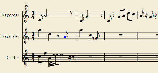 Musescore screenshot, notes