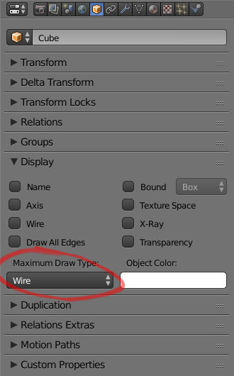 Set the reference cube&amp;#039;s draw type to Wire screenshot