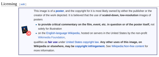 Example Wikipedia explanation for fair use of an image.