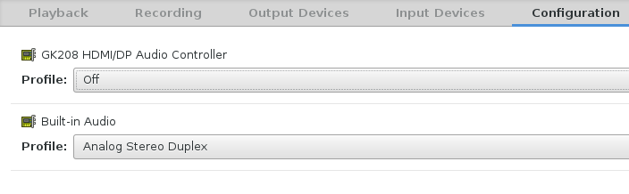 Sound configuration