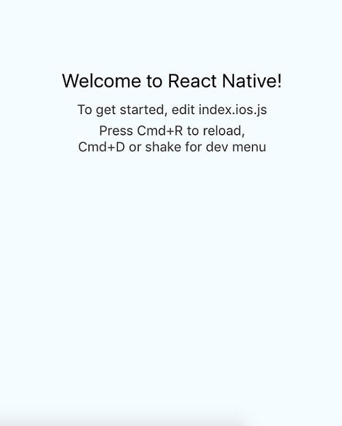 React Native welcome screen