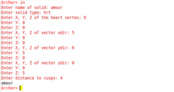 Entering parameters of amour into the archer command line