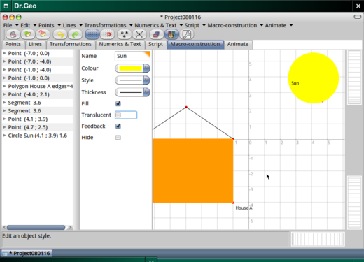 Editing objects in the grid.