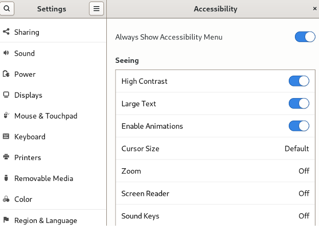 accessibility options  settings