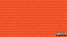 Lines of code, orange background