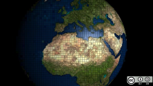 Pixelated globe