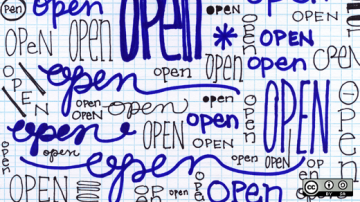 Doodles of the word open