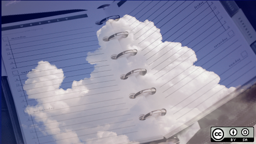 Cloud image on top of a planner