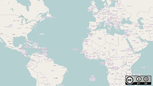 OpenStreetMap view of the world.