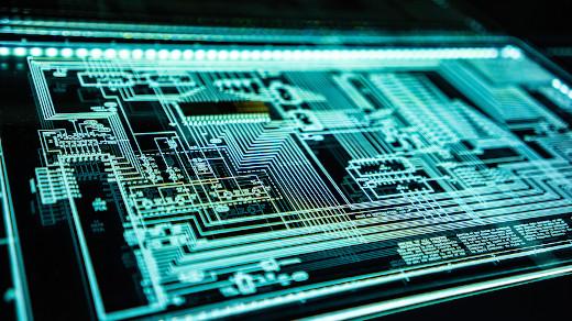 A circuit design in lights