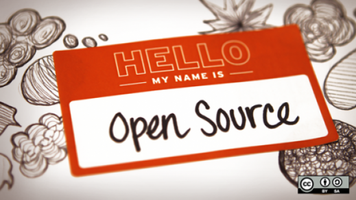 Hello my name is Open Source name tag
