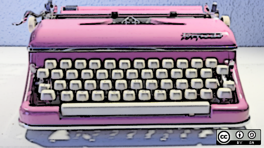 A pink typewriter