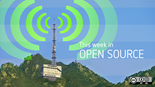 Weekly news with green radio beacon on the top of a mountatin