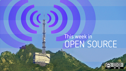 Weekly news with blue radio beacon on the top of a mountatin