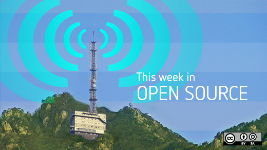 Weekly news with teal radio beacon on the top of a mountatin