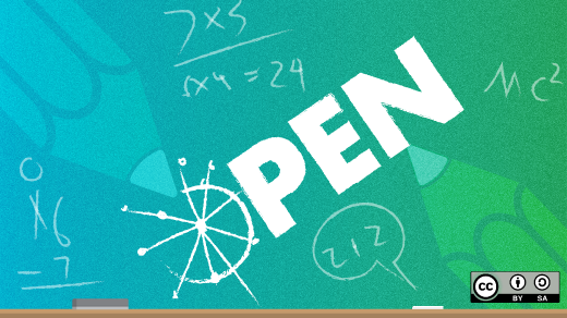 Open in the classroom with pencils and math