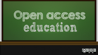 Open access education written on a blackboard