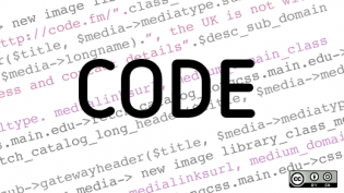 Code with javascript on white background