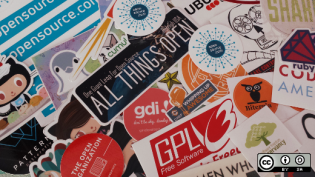 Stickers from all different open source projects and communities