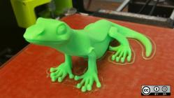 3D printed green lizard