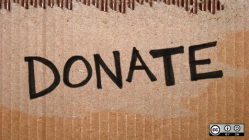Donate written on a box