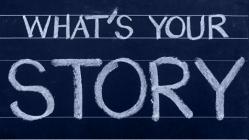 "what is your story" on chalkboard