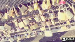 Locks on a bridge in Paris