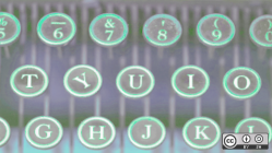Typewriter keys in multicolor